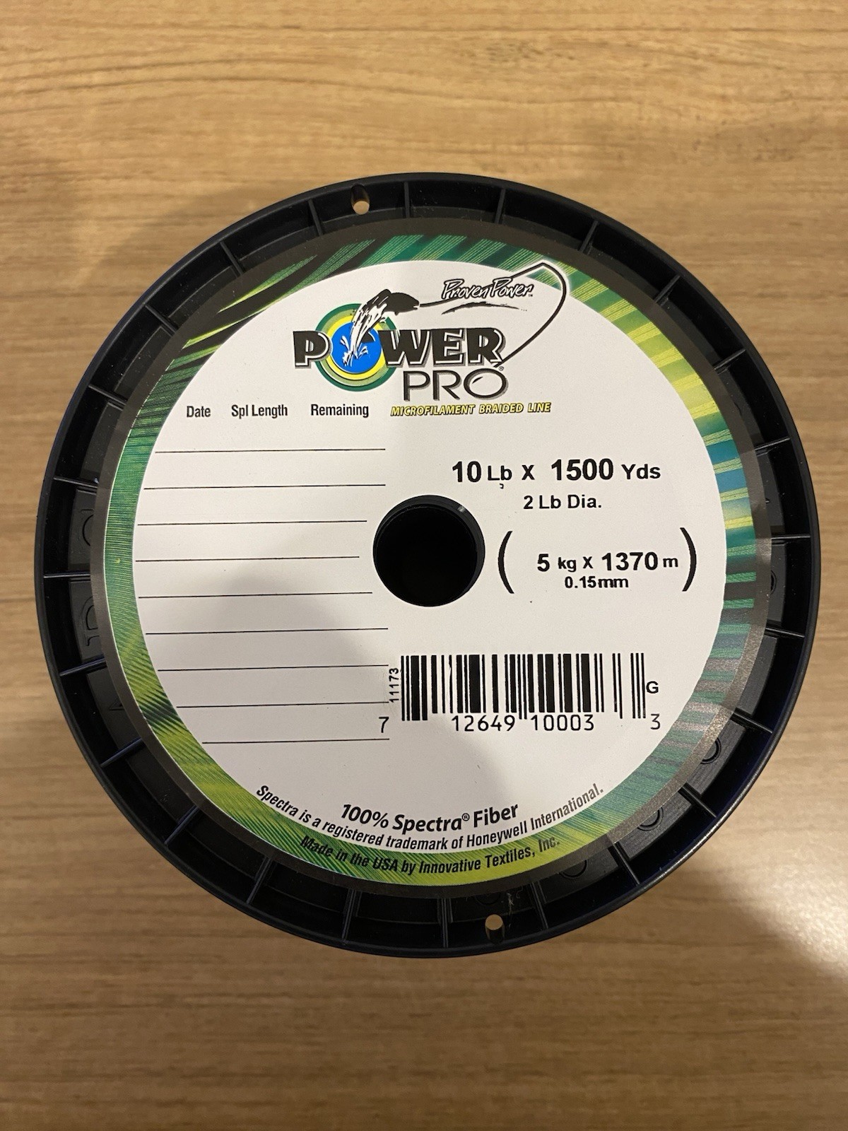 Power Pro Braided Spectra Fiber Micro Fishing Line Spool Moss Green 10LB x 1500Y