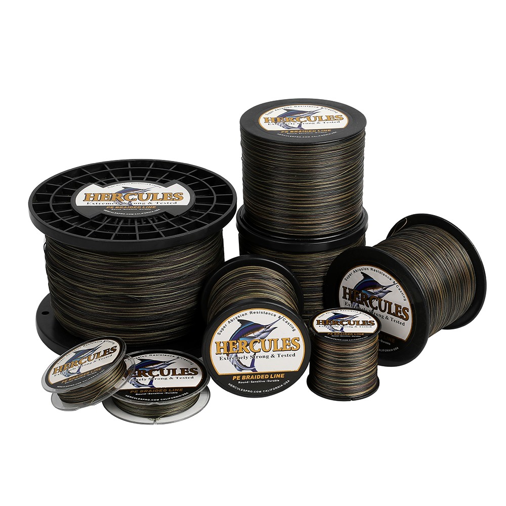 HERCULES Camouflage Braided Fishing Line 100M-2000M 8 Strands 10lb-300lb