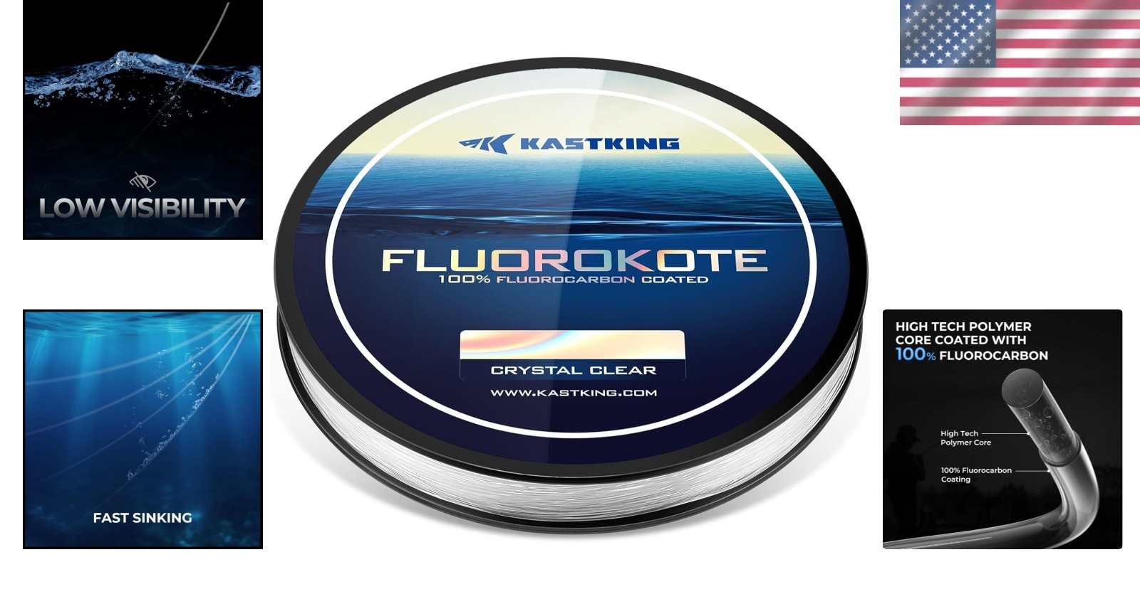 FluoroKote 900ft Shock Resistant Fishing Line – High Abrasion, Invisible Clarity