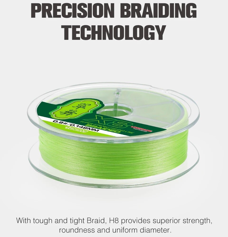 PE Braided Fishing Line Long Casting 8 Strands Multifilament Smooth Fishing Wire