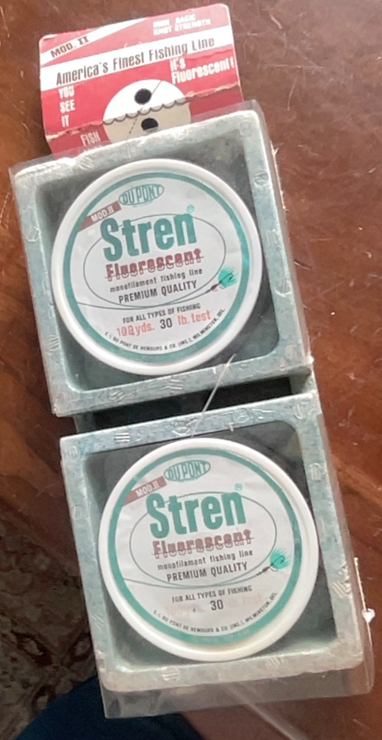 Stren FLuorescent Monofilament Fishing Line. Set of 2. 30lb, 100yd Each. MIMB.