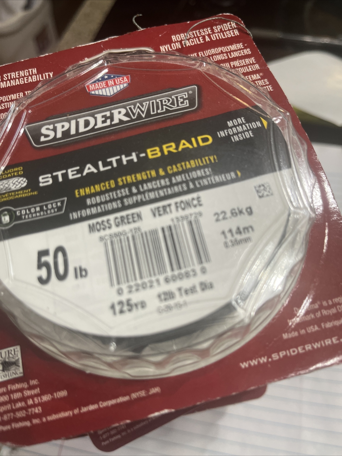 10 Packs Of Spider wire Stealth Braid Moss Green 50 Lbs Test