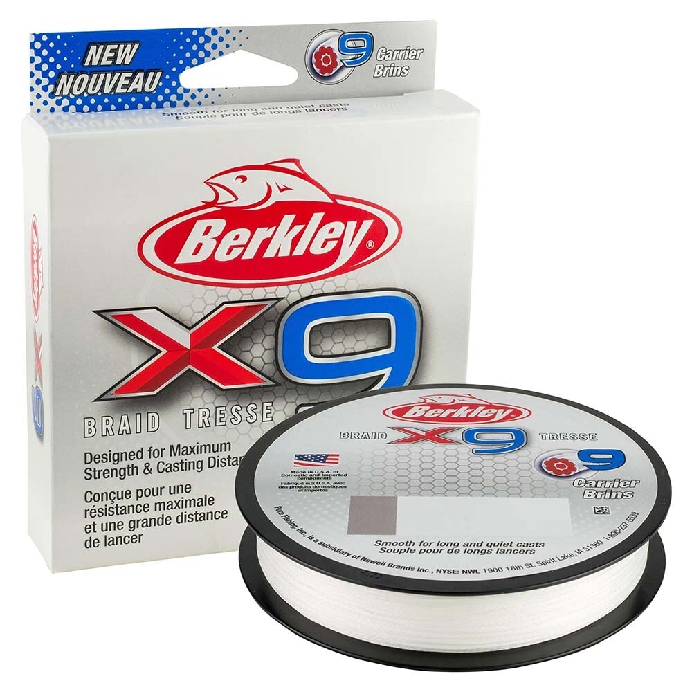 Berkley X9 Braid Crystal 15lb 164yds Fishing Line – 1486885 X9BFS15-CY