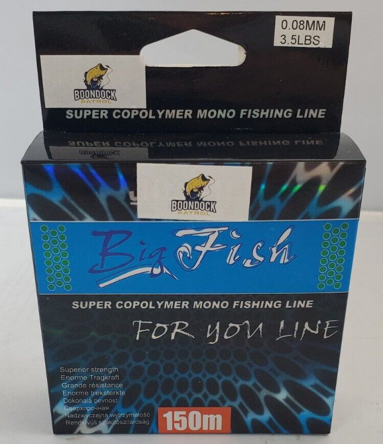 Boondock Patrol Big Fish Polymer Mono Fishing Line 150m 3.5 lbs 0.08mm-2 Boxes