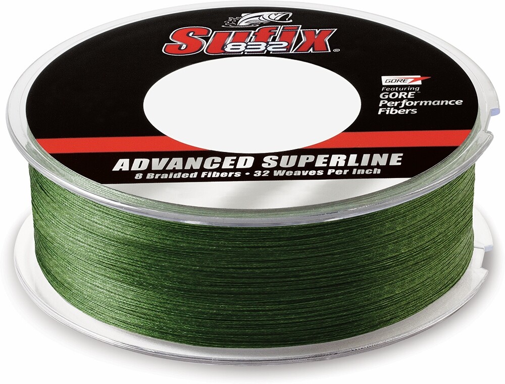 Sufix 660-220G 832 Braid Superline 20# 600yd-Low Vis Green