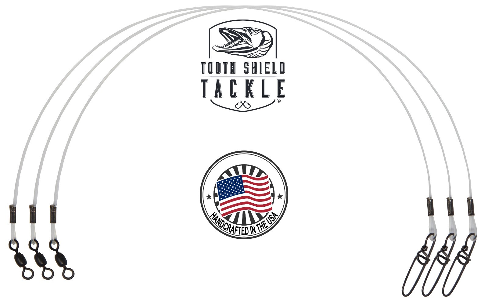 3 Pack 80lb Musky Pike Fluorocarbon Fishing Leaders Stay-Lok Crane Swivel