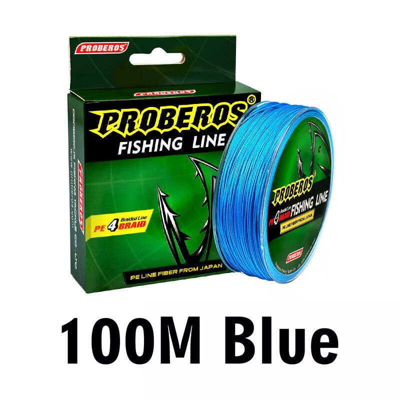 6LB-100LB Blue Grey Red Fishing Lines 4 Strands Braid 100M Superb Dynema PE Line