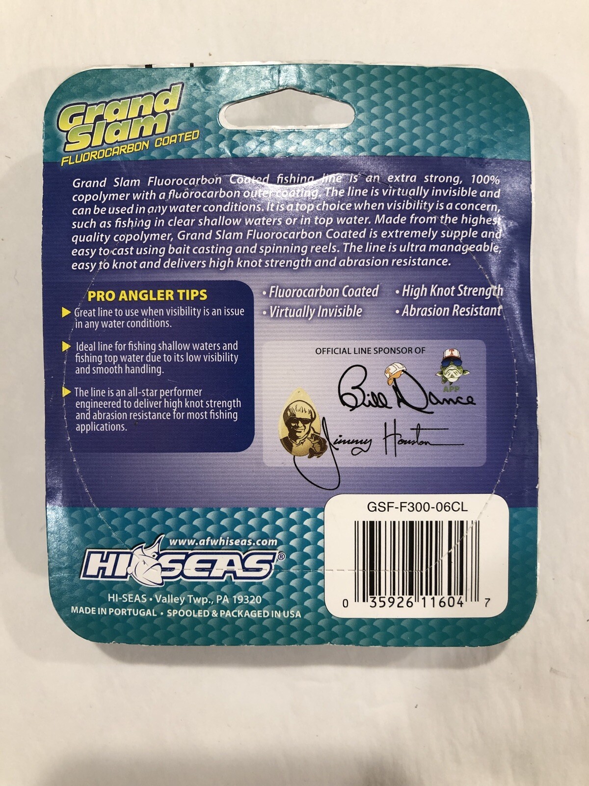 Hi Seas Grand Slam Fluorocarbon Coated 6 lb 300 yards NEW Fishing Line You Get 1