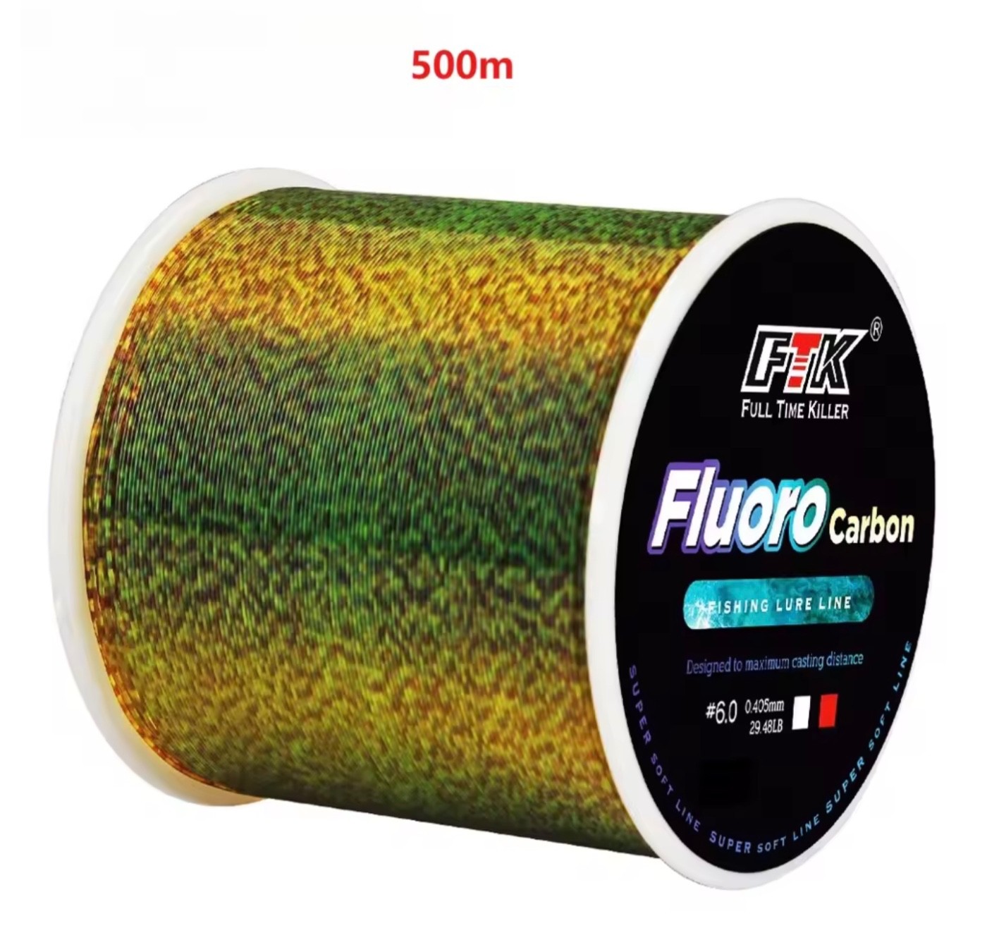 FTK Nylon Mono Fishing Line Camouflage Spotted Green Carp Freshwater 500m Varied