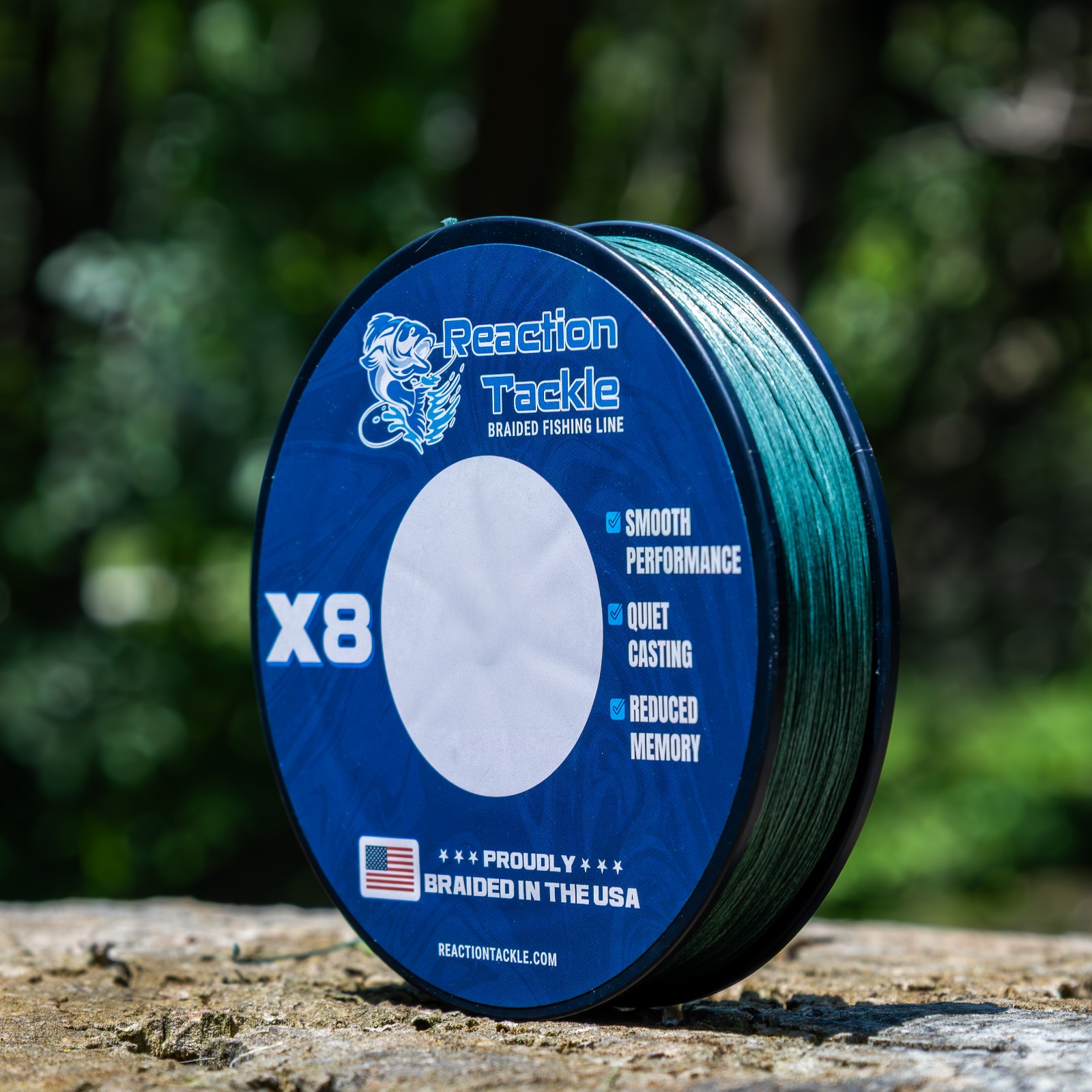 Reaction Tackle BRAIDED IN THE USA Fishing Line- 8X