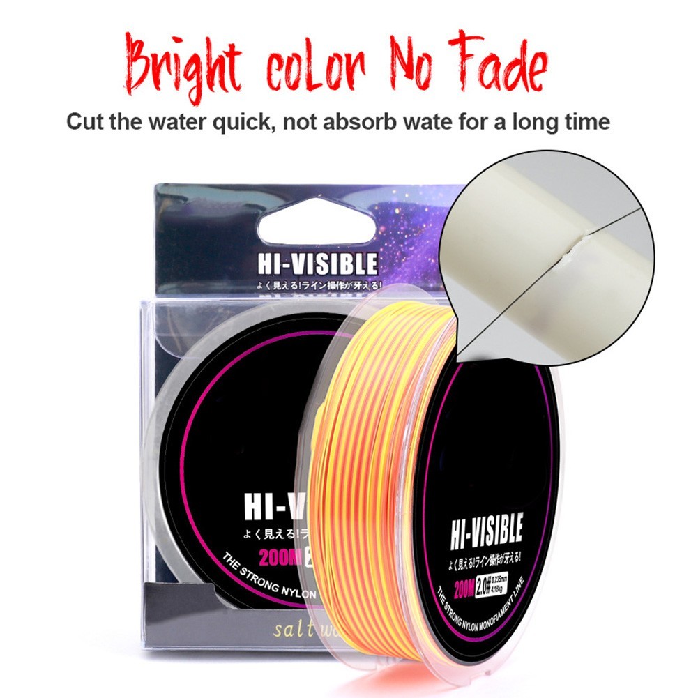 200m Nylon Fishing Line 1.7# & 2.0# Saltwater Freshwater Smooth Retrieval