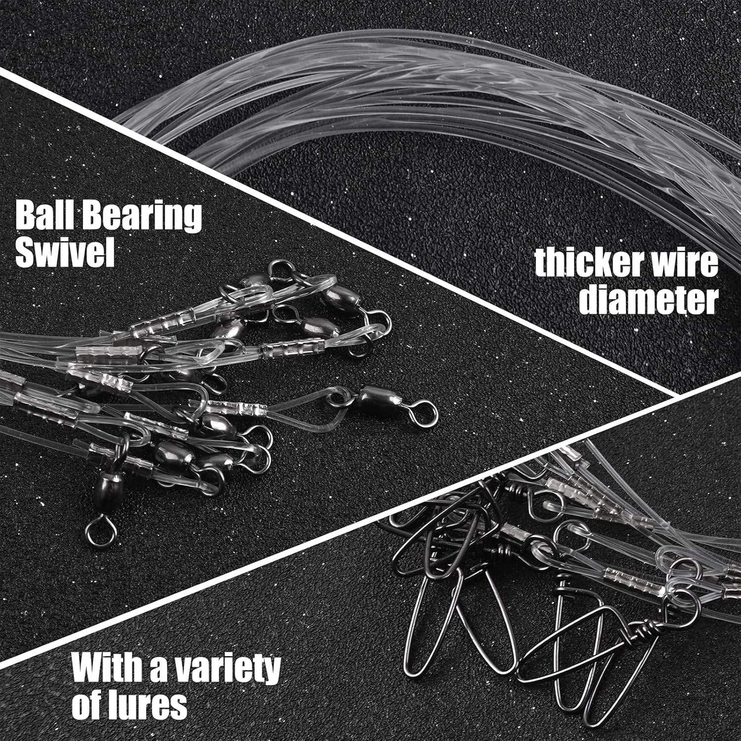 24pcs Invisible Fluorocarbon Fishing Leaders – Durable 20lb-50lb for All Waters