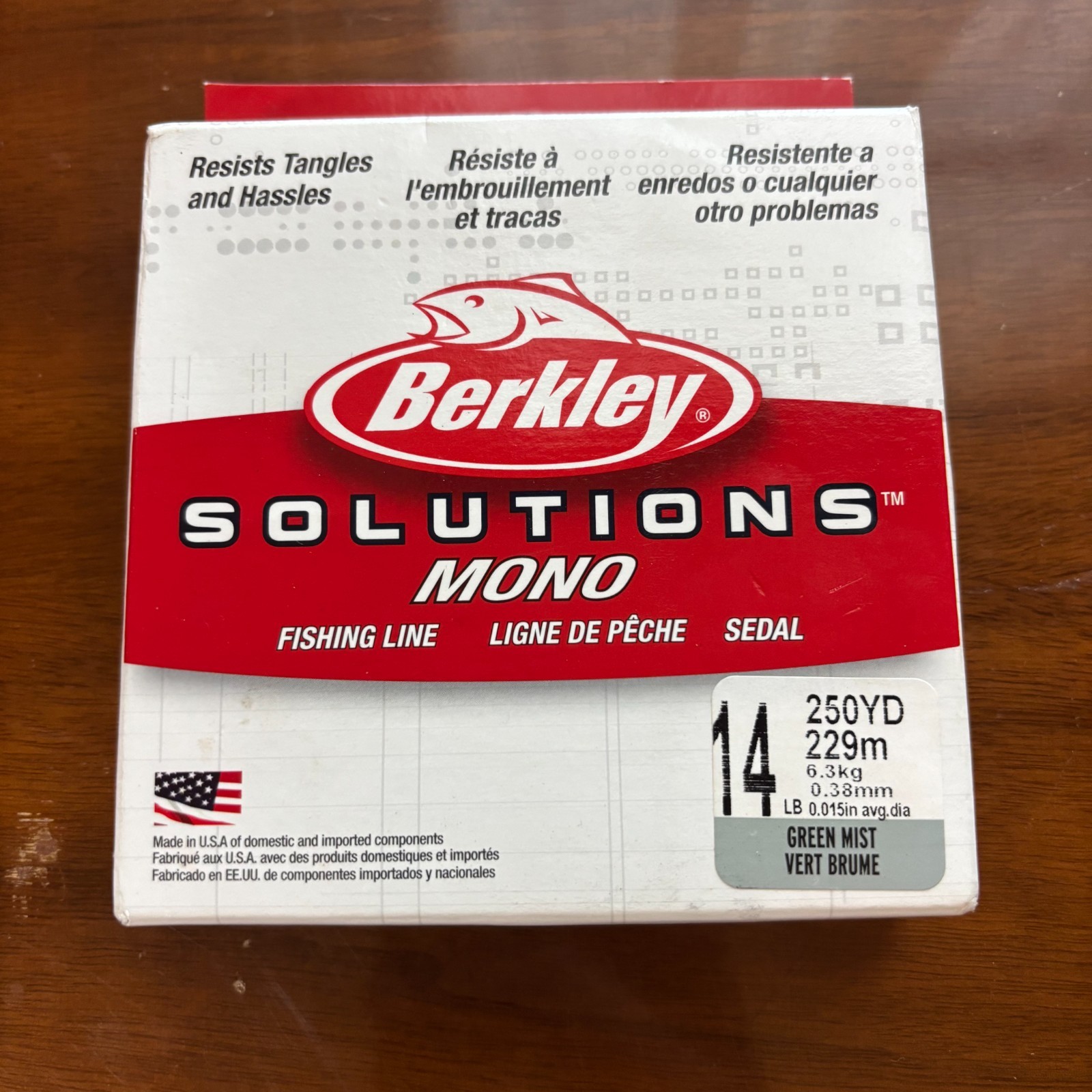 Berkley Solutions Mono Fishing Line 14 LB 250 YD 229m 6.3kg Green Mist BSSFS14