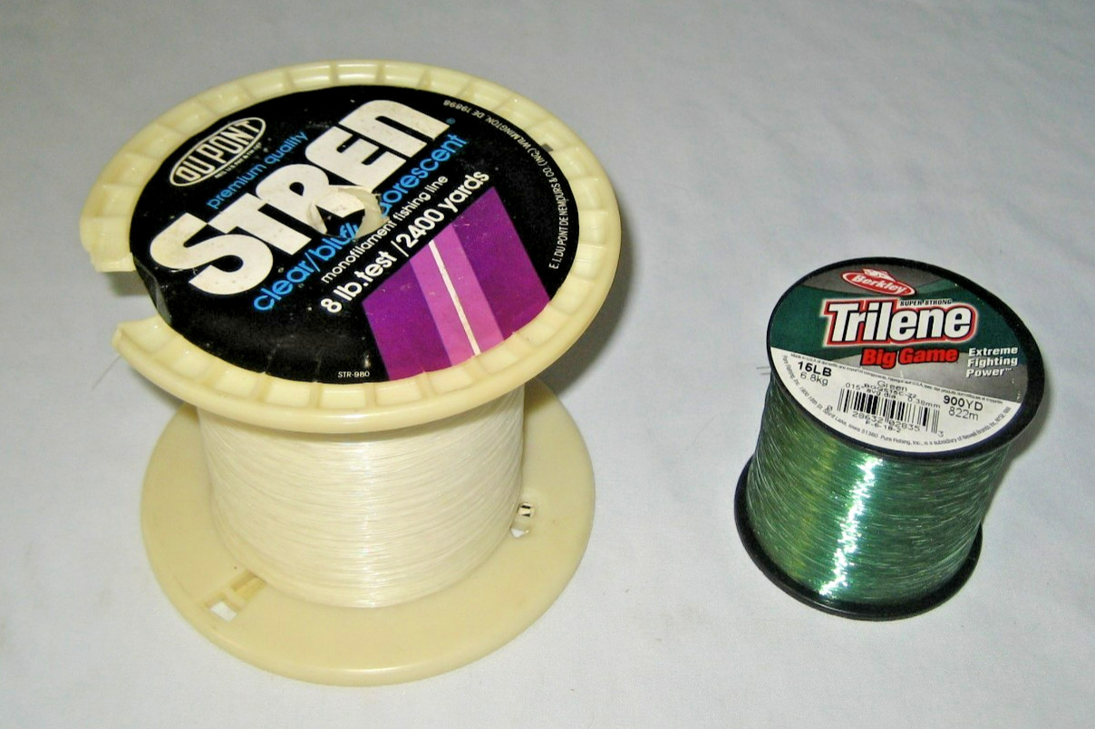 Stren Monofilament Clear/Blue Fluorescent & Trilene Big Game Fishing Line-Lot 2