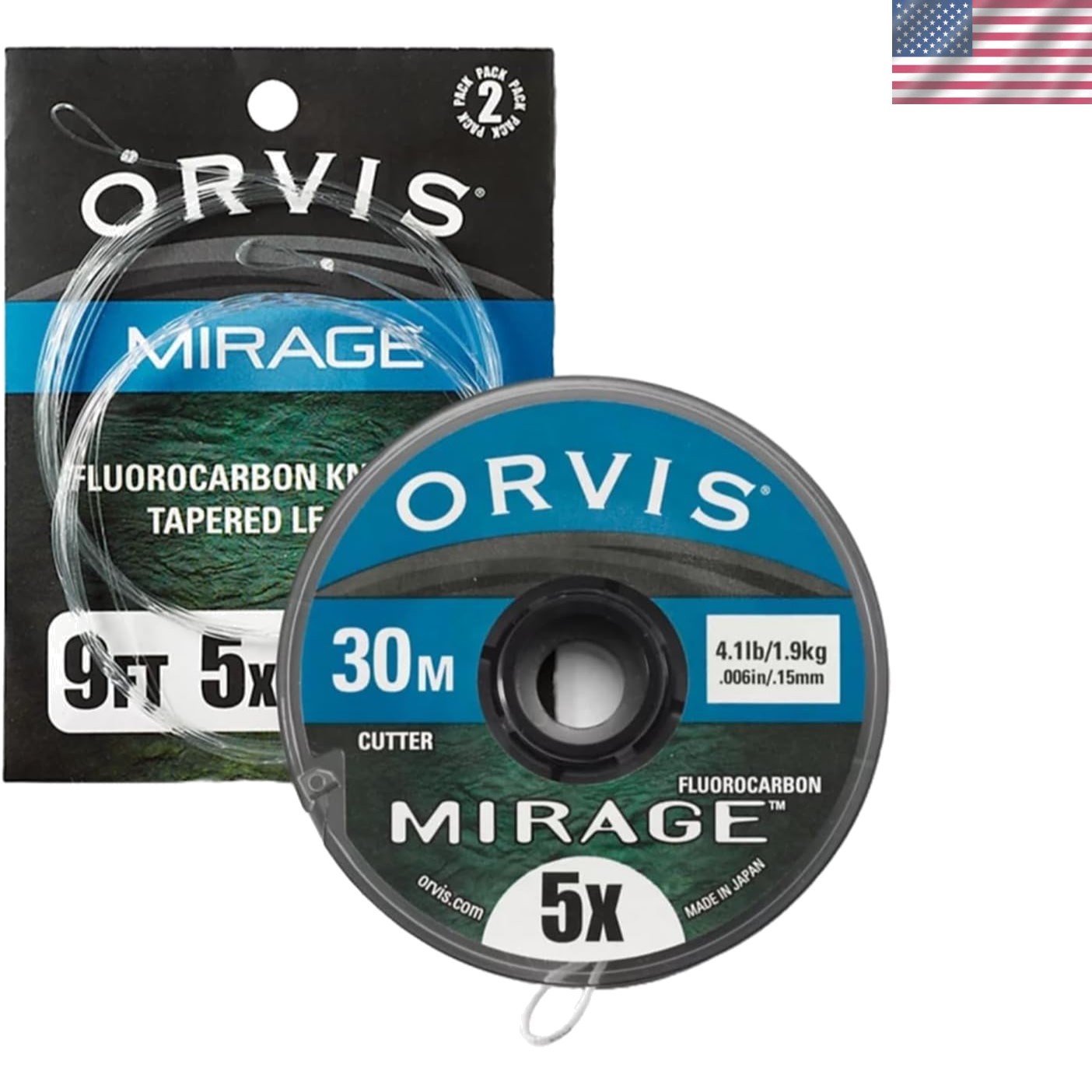 2 Pack 9′ Fluorocarbon Leaders & 30m Tippet – Tangle-Free Fly Fishing Gear
