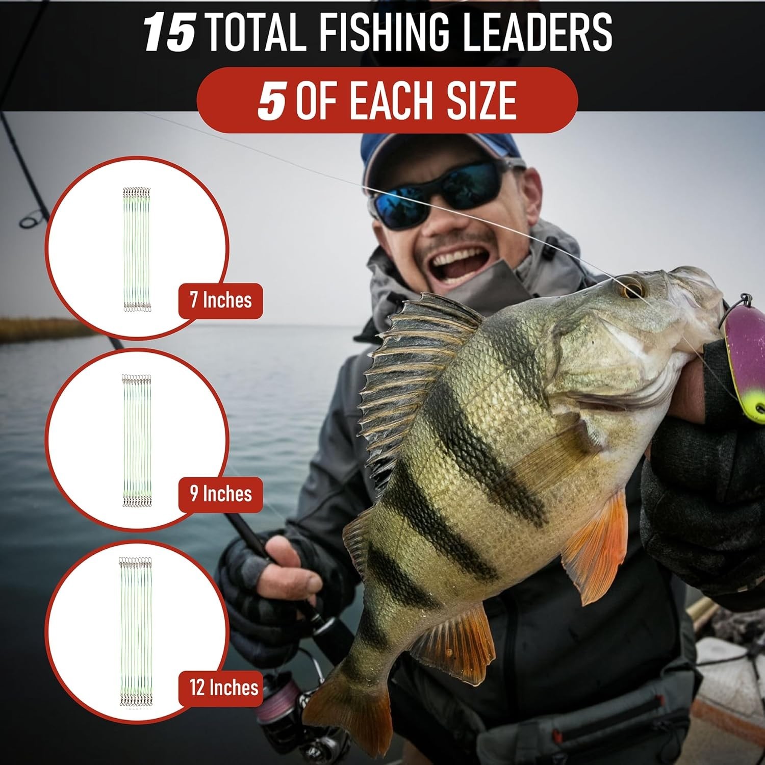 Heavy-Duty Fishing Leaders with Swivels – 15 Pack for Ultimate Fishing Trips