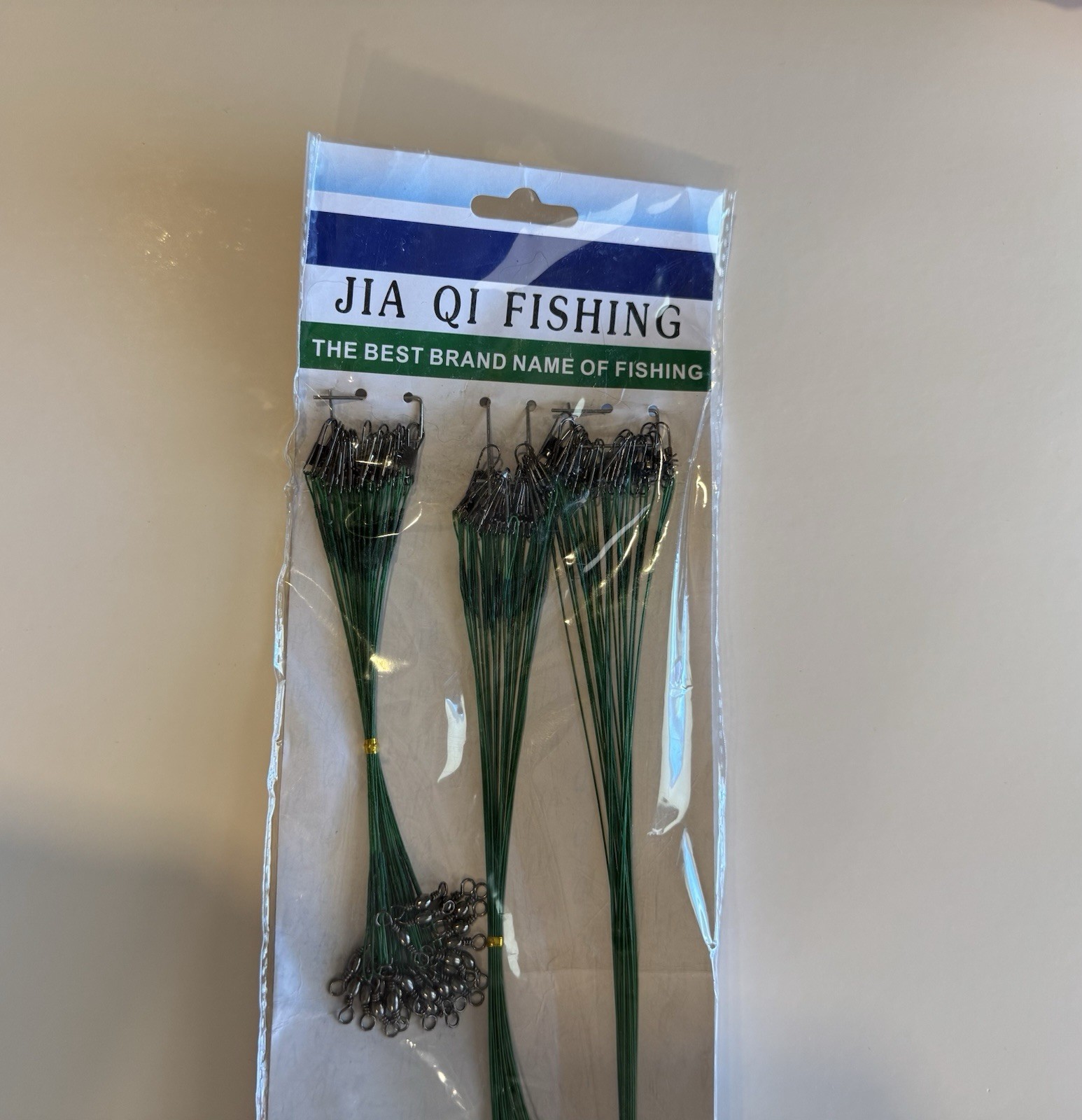 JIA QI FISHING Wire Leaders Assorted Lengths 75 pack GREEN