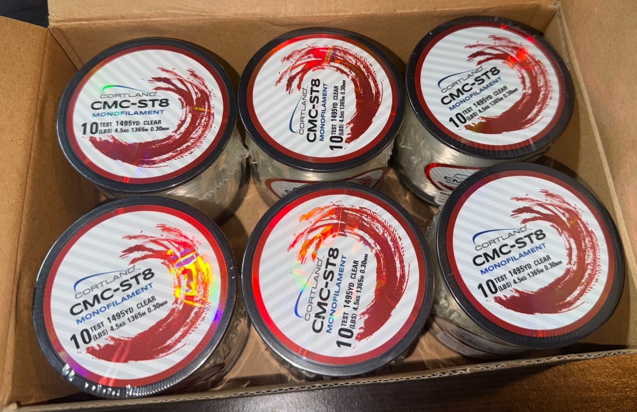 Lot of 6 Cortland CMC-ST8 Monofilament 10 LBS Test 1495 Yard Spools DIA .30 mm