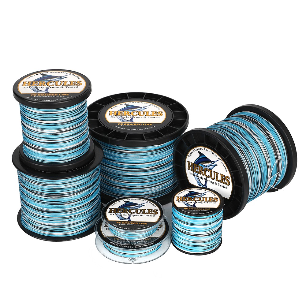 HERCULES Braided Fishing Line 12 Strands 10-420lbs Camo Blue Fishing Line