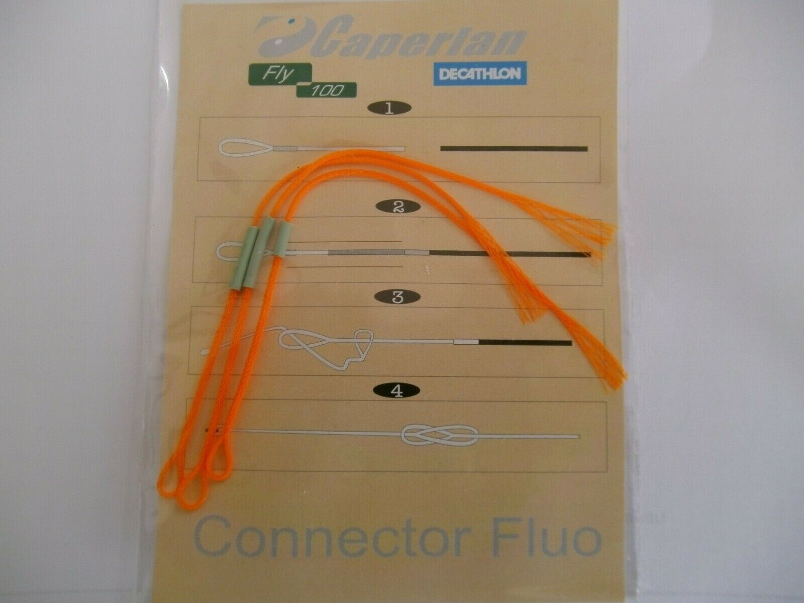 BRAIDED LEADER LOOPS – ORANGE – PACK OF x THREE ”TROUT”