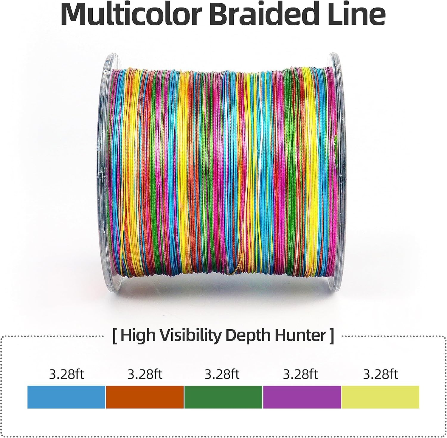 8 Strands Braided Fishing Line – High Visibility Colored Braid Line, Super St…