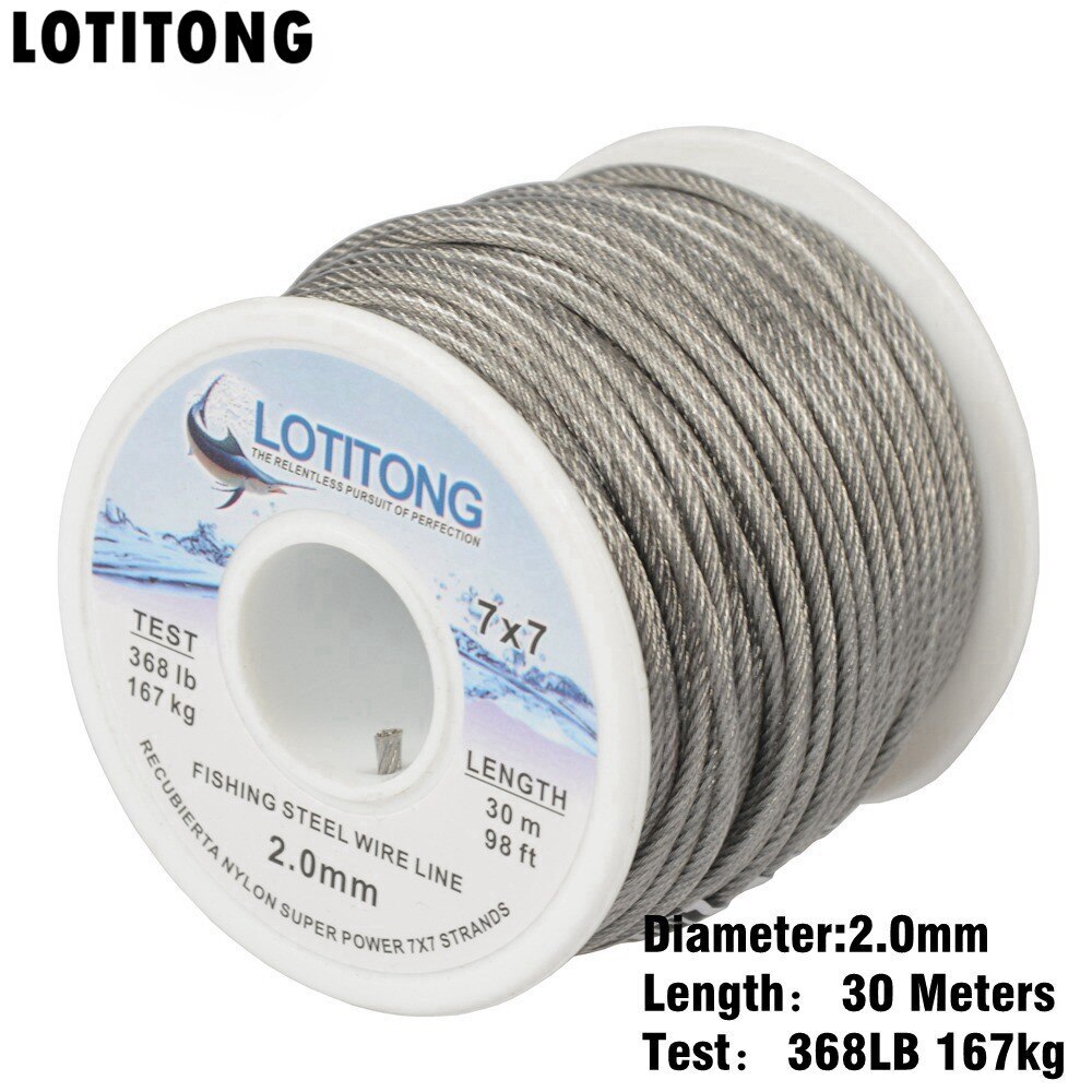 70lb-368lb Fishing Steel Wire Fishing Lines 7×7 49 Strands Super Soft Wire Lines