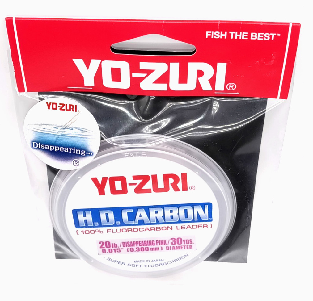 Yo-Zuri HD Carbon 100% Fluorocarbon Leader 20# X 30 yd Disappearing Pink
