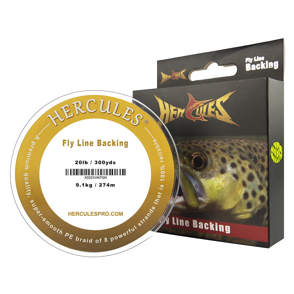 HERCULES Braided Fly Line Backing 20lb 30lb 100Yd 300Yd with Long-Lasting Color