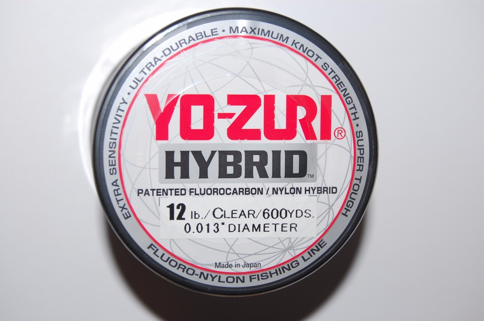 yo zuri fluorocarbon nylon hybrid 12lb lo-vis clear 600yds spool fishing line