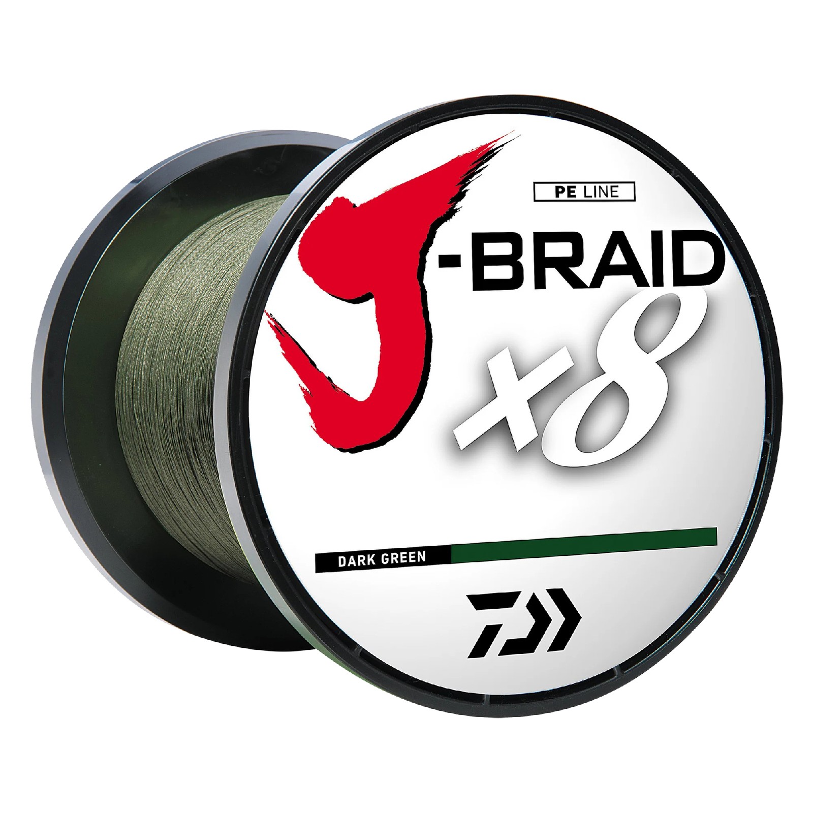DAIWA J-Braid X8 100lb 3000yds Bulk Spool Dark Green Braided Monofilament Line