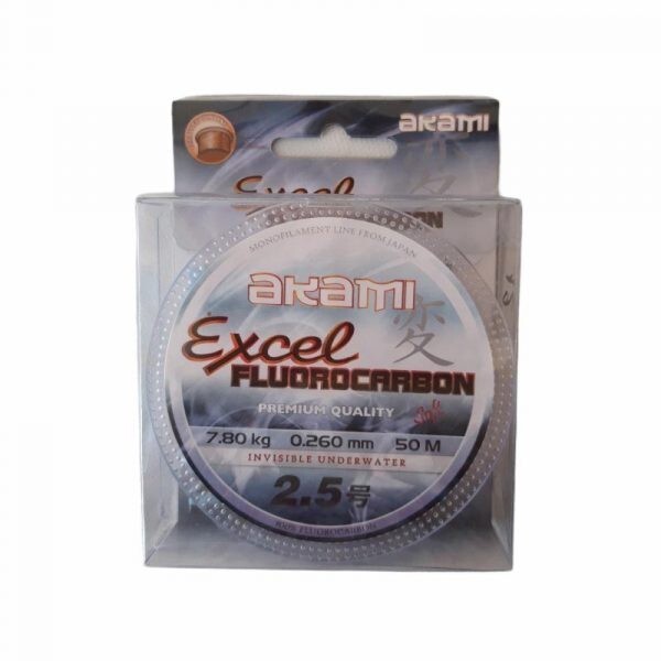 AKAMI EXCEL FLUOROCARBON Fishing Line 100% Invisible 50m 0.16mm – 0.33mm