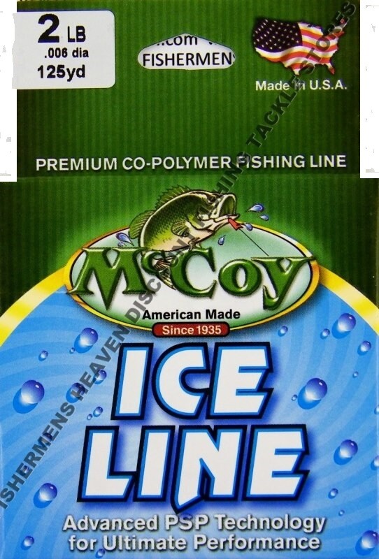 McCoy Ice Fishing Line Copolymer Mean Green 125 Yard Spool Any Pound Test