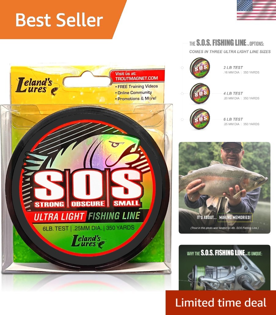 Invisible Fishing Line for Trout – 350 Yards, Durable 2lb Smooth Copolymer