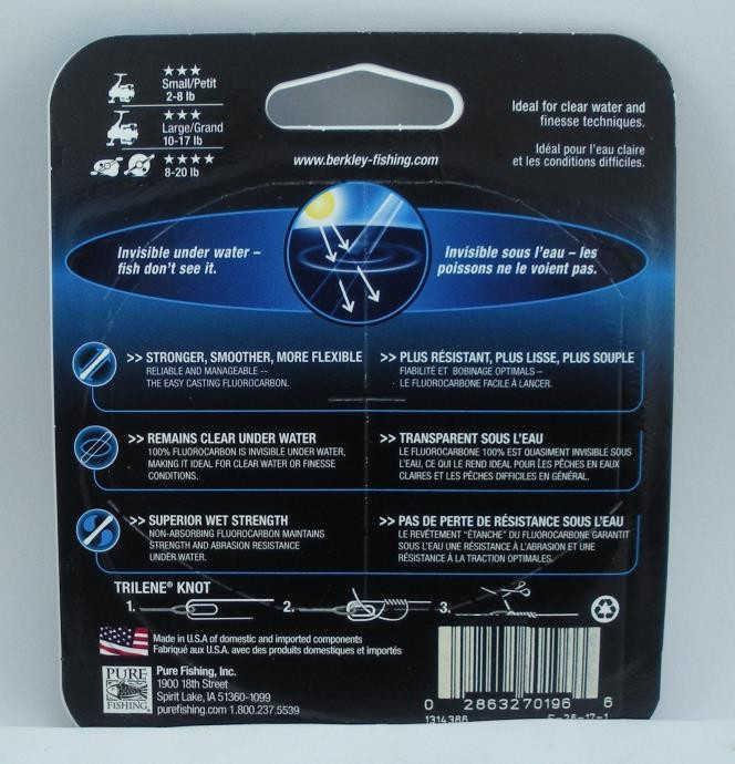 Berkley 1314386 VNFS10-15 Vanish Fluorocarbon Line 10 lb. test 250 yds
