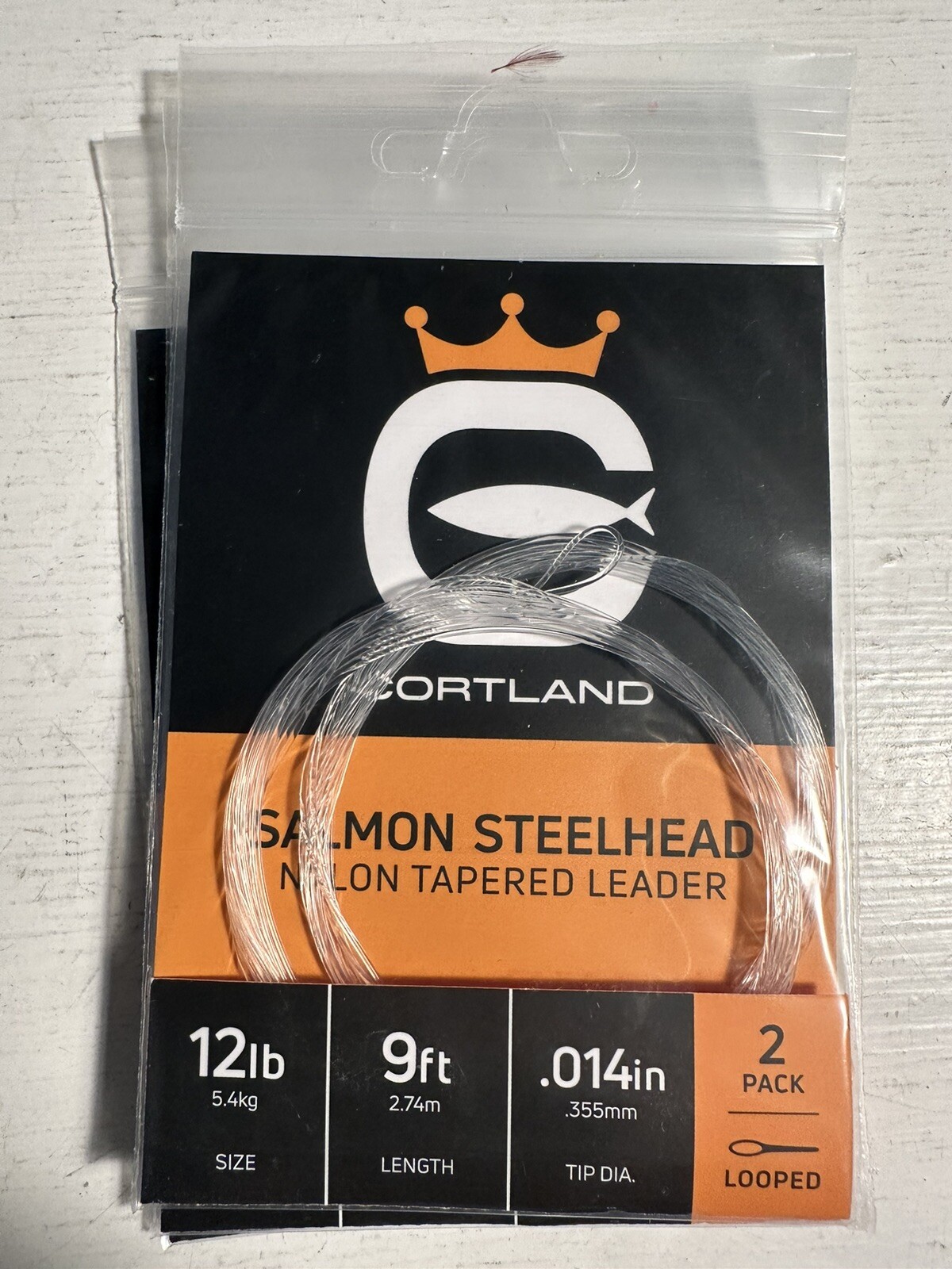 Cortland 9 Foot Heavy Butt Tapered Salmon & Steelhead Leaders 12 & 16 Lbs