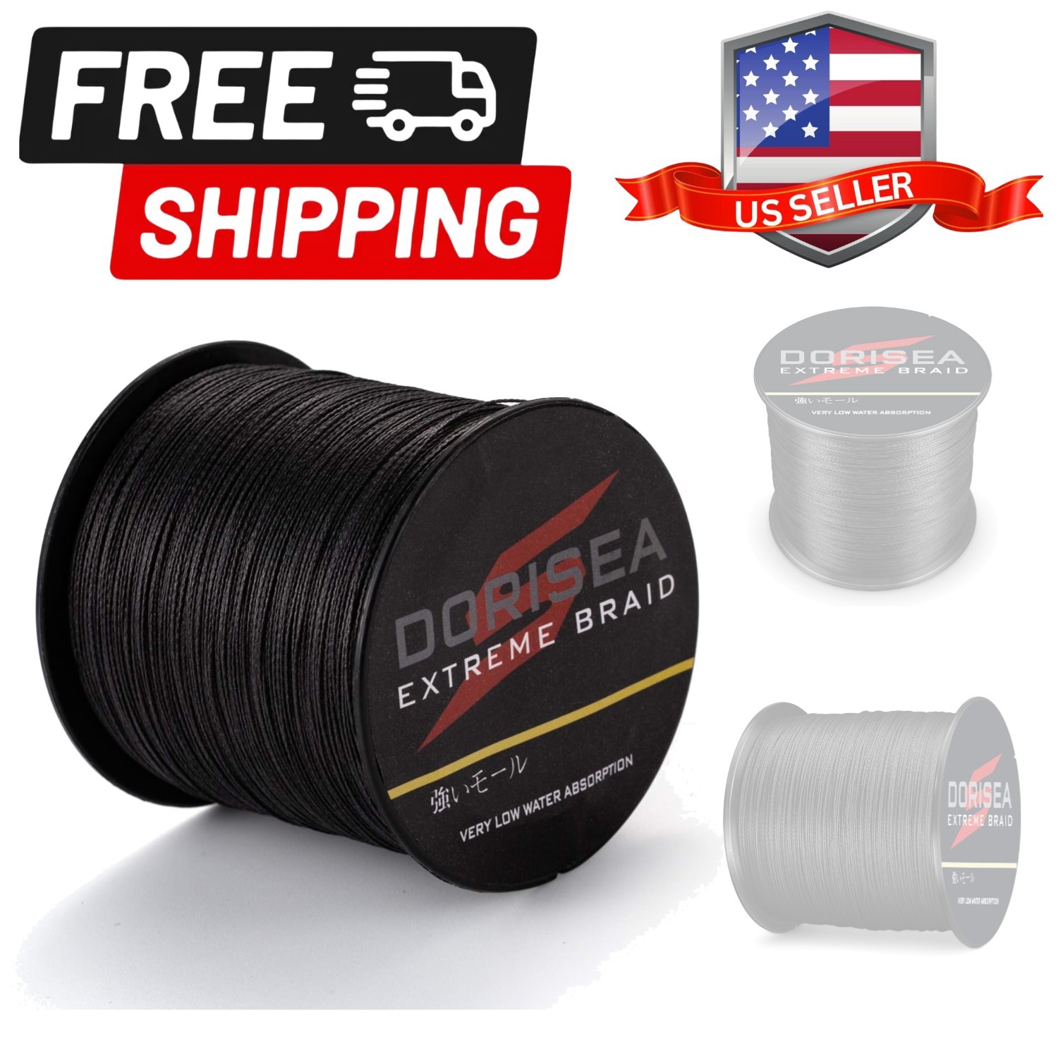 Extreme Braid 100% Pe Black Braided Fishing Line 109Yards-2187Yards 6-550Lb …