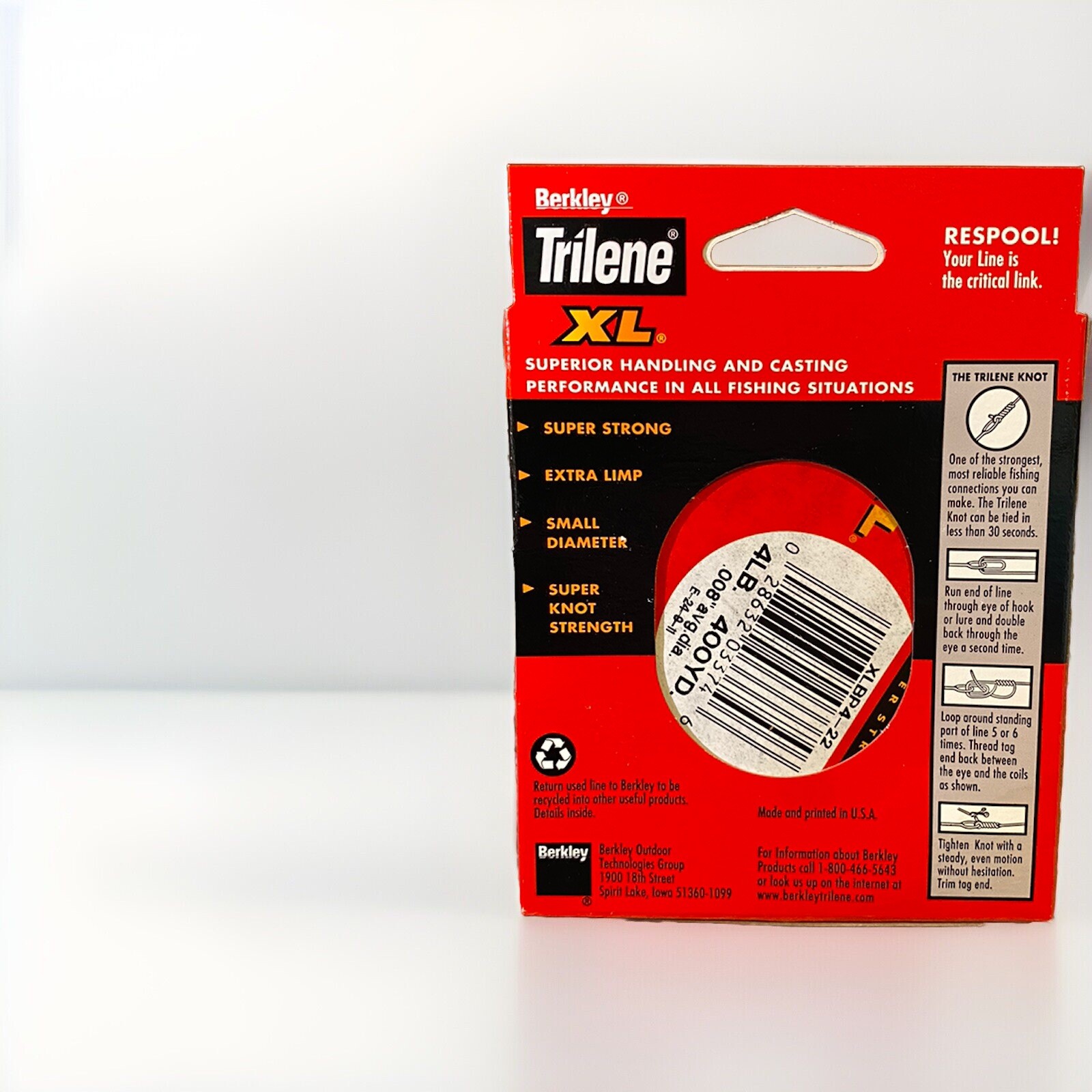 Berkley Trilene 4 LB 400 Yards XL SMOOTH CASTING Low Vis Green FREE Gift Inside!