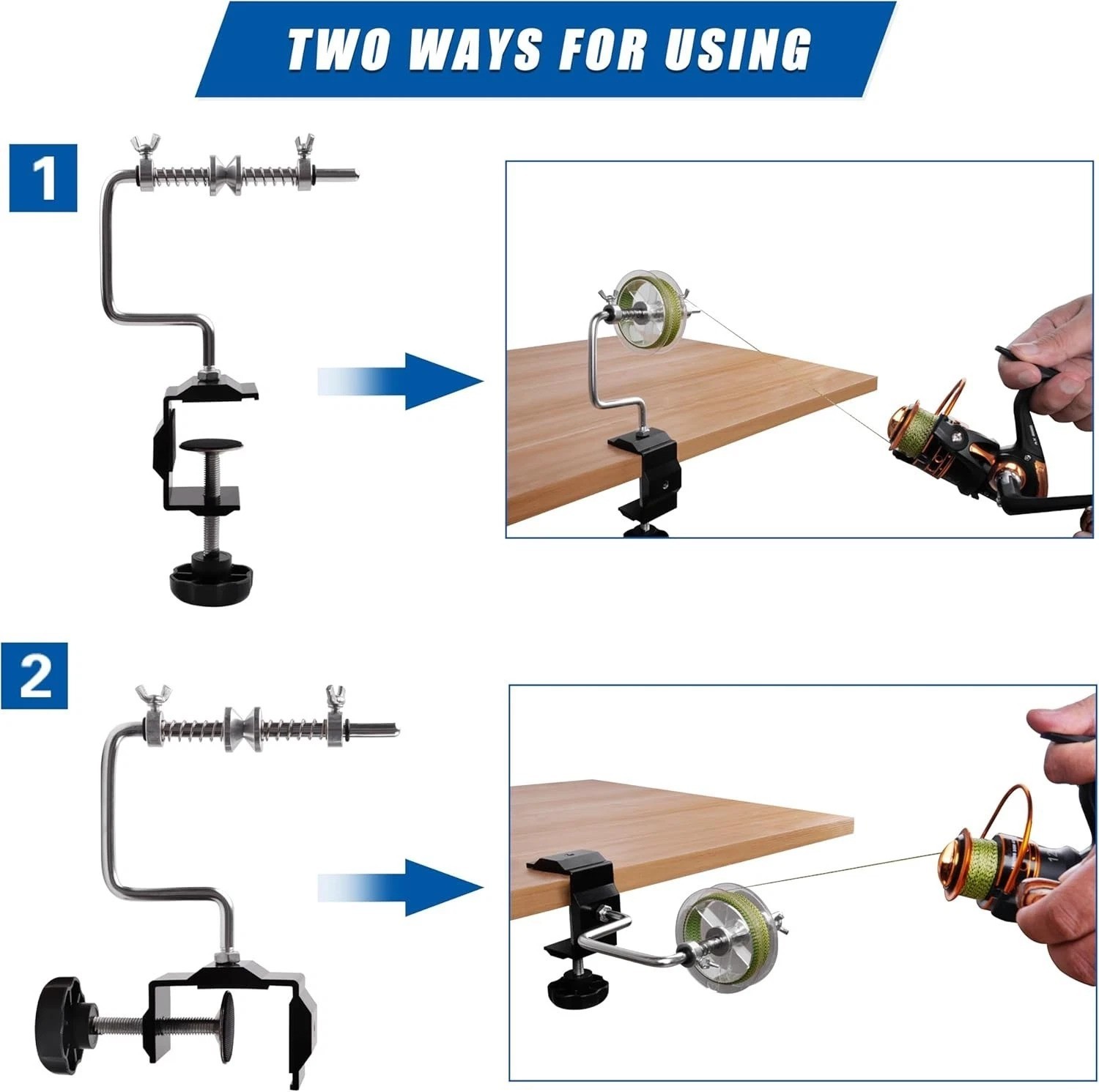 Adjustable Portable Spooler for Fishing Lines – Ambidextrous & Anti-Slip Feature