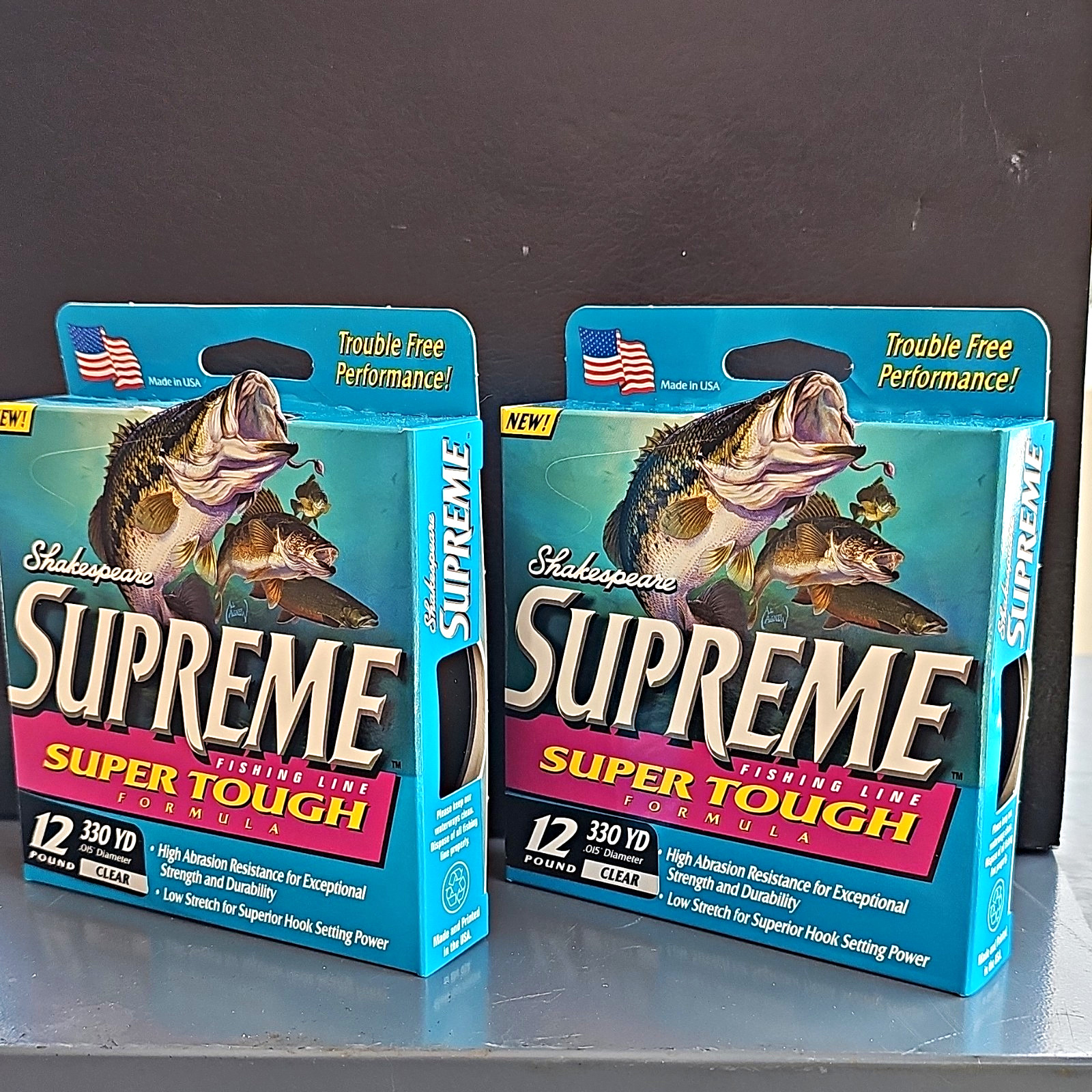 2 Shakespeare Supreme Super Tough Mono Line 12 lb 330 yd Clear Low Memory