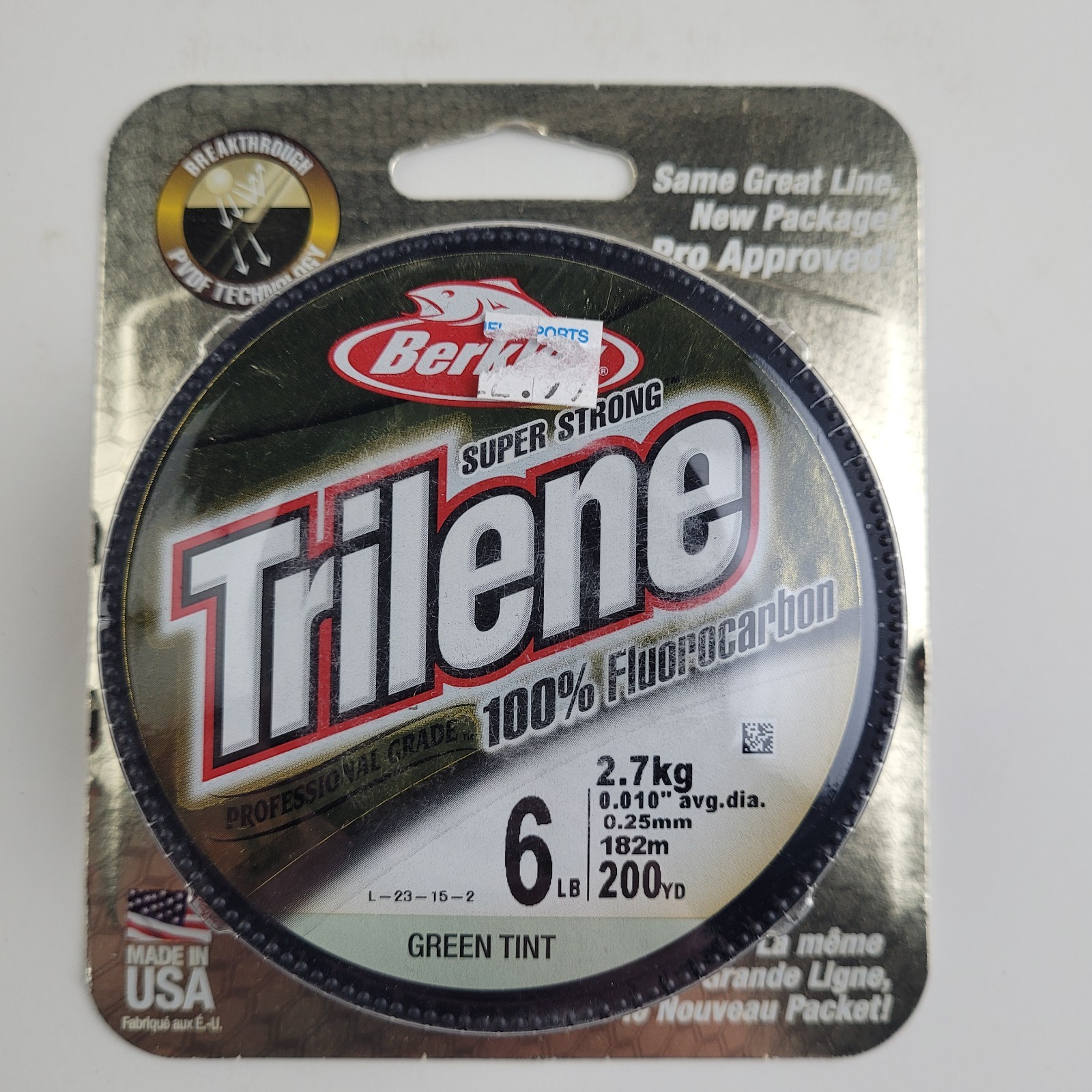 NEW Berkley Trilene 100% Fluorocarbon 6 lb Fishing Line 200 yd Green Tint