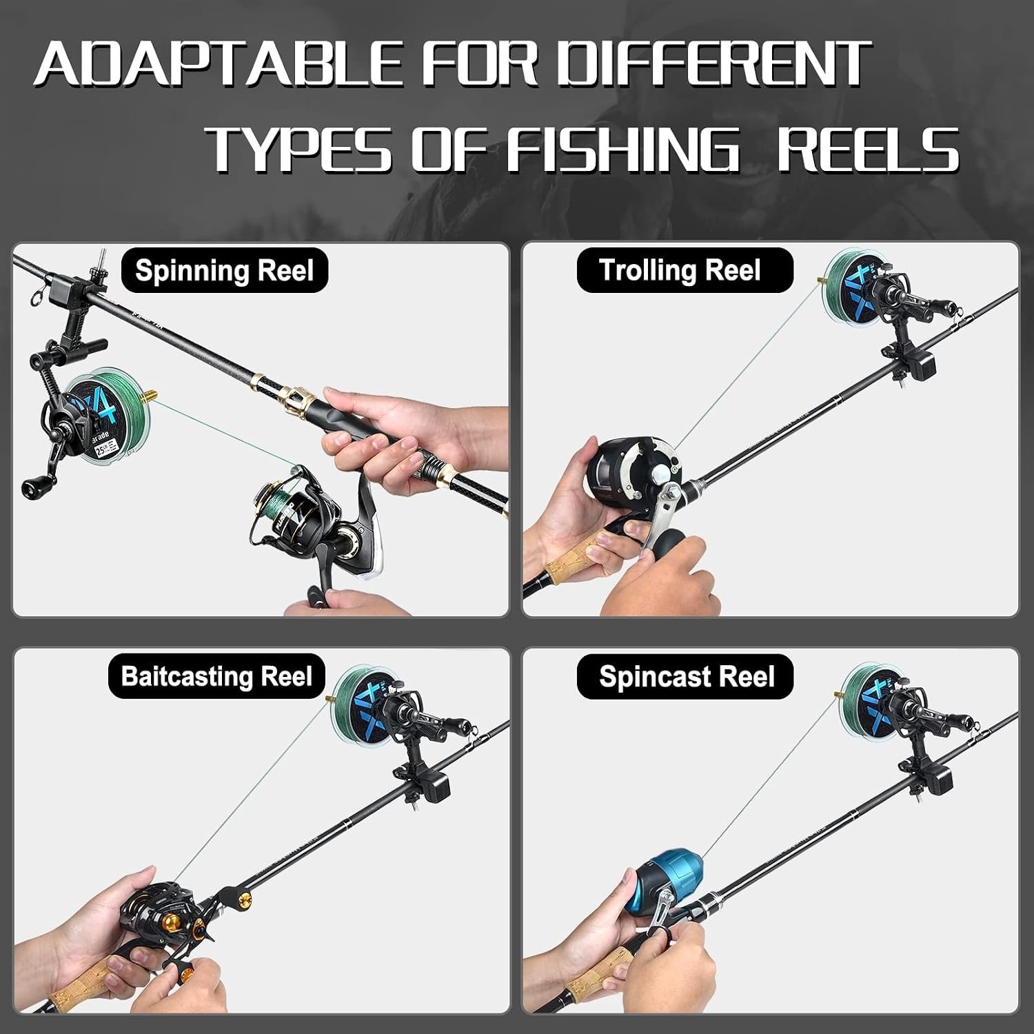 Fishing Line Spooler for Spinning and Cast Reels with Unwinding Function