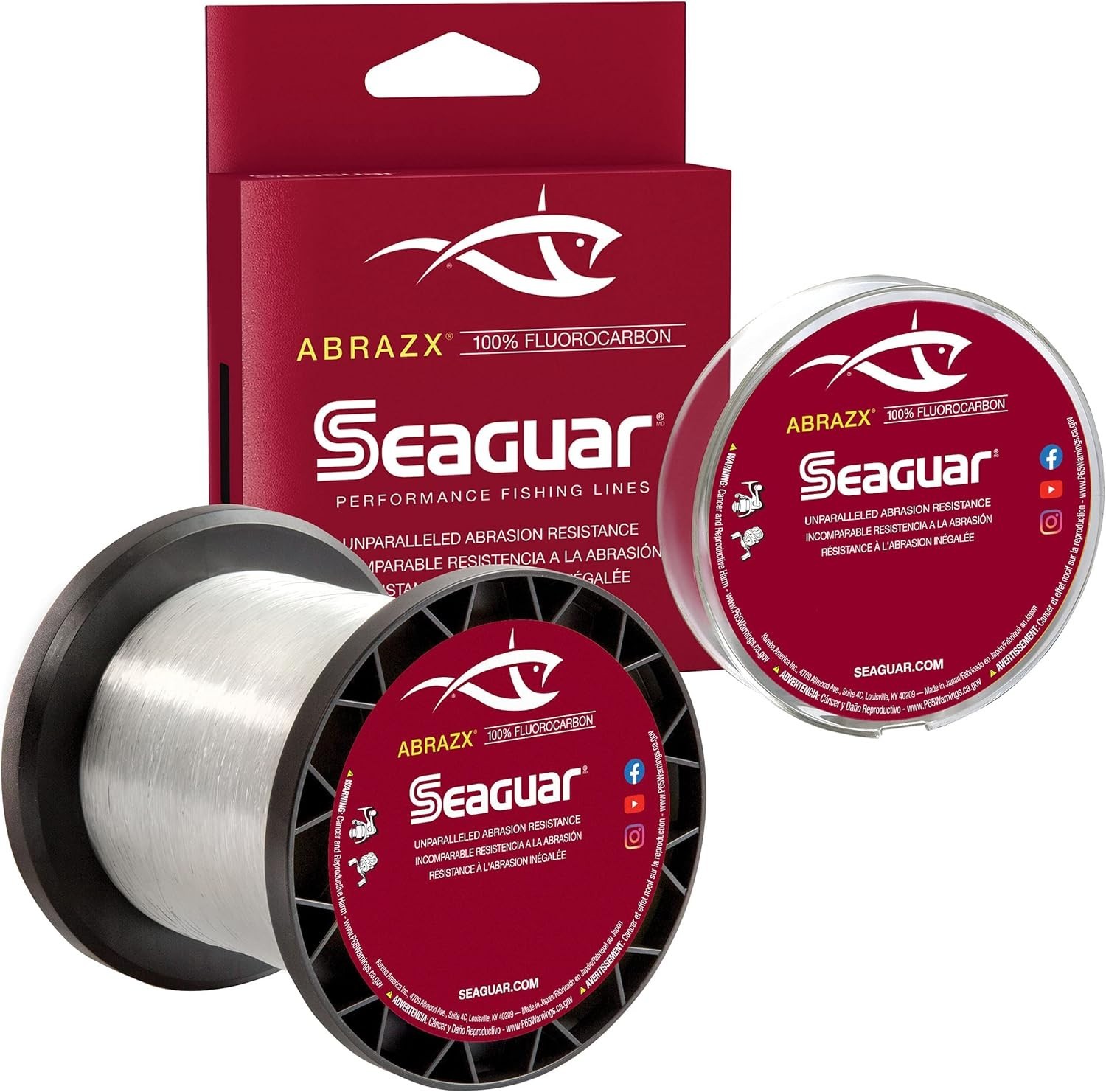 AbrazX 200-Yard Abrasion Resistant Fluorocarbon Fishing Line – 12lbs Strength