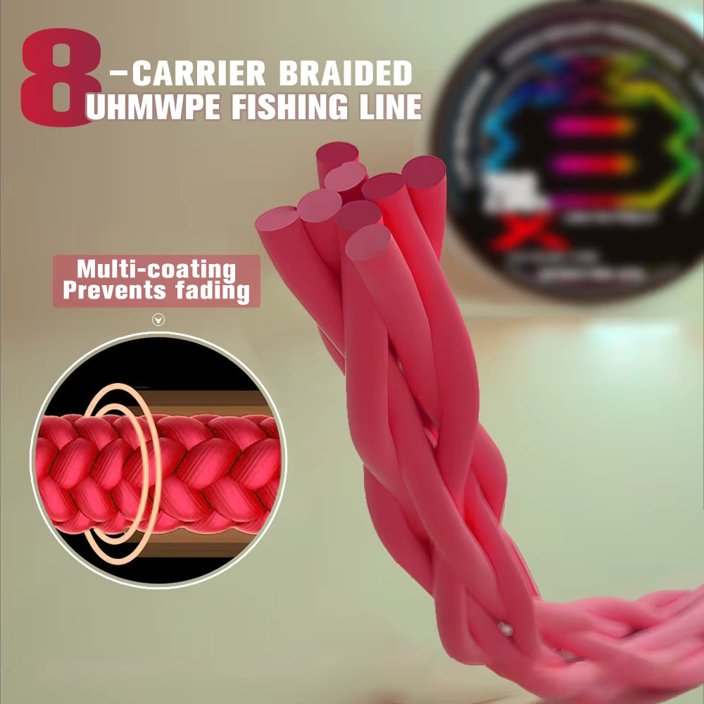 Upgrade X8 Never Fade Multicolor Braided Multifilament Fishing Line