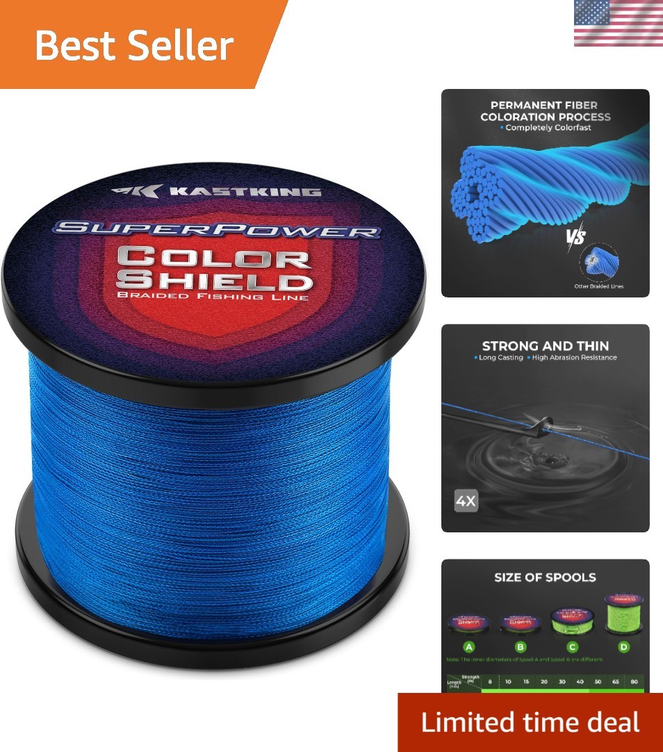 Superpower ColorShield 15lb Braided Fishing Line – Durable & Colorfast (150yds)