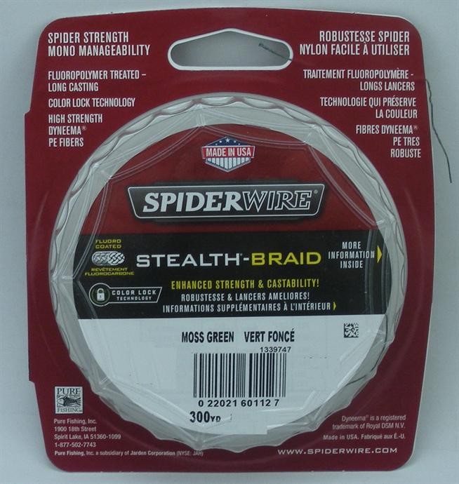 PureFishing 1339749 SCS50G-300 Spiderwire Stealth Braid Line 300 Yd 50Lb