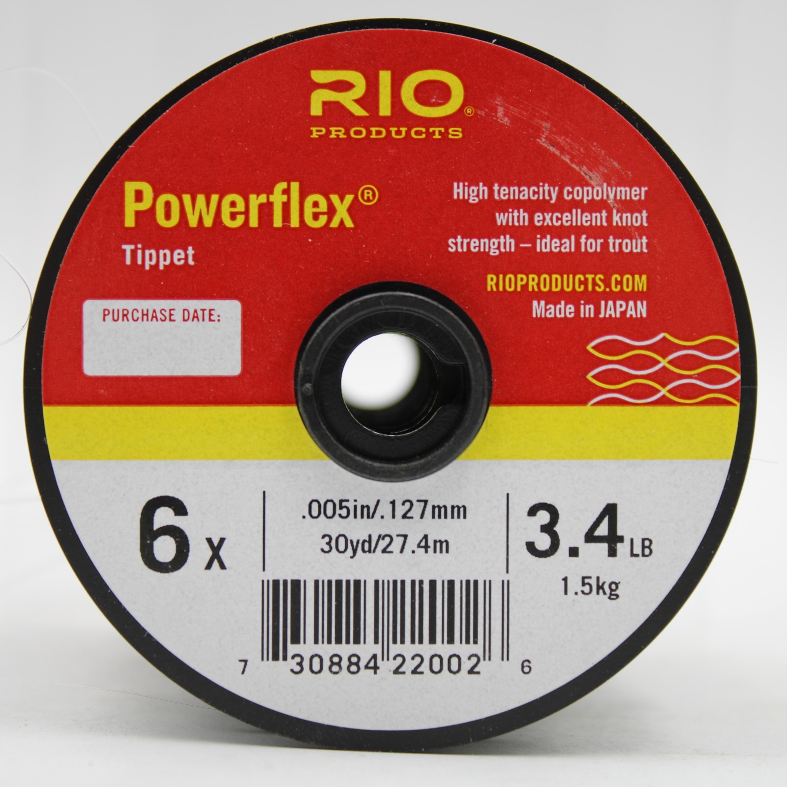RIO Powerflex Tippet Freshwater Fly Fishing Tapered Leader 6X 005in 30yd 3.4lb