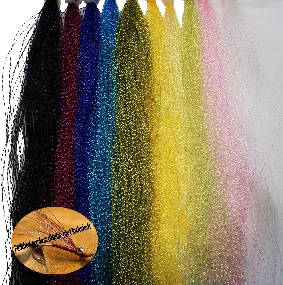 High-Quality 230 Strand Flashabou Tinsel Set – 10 Colors for Lure Customization