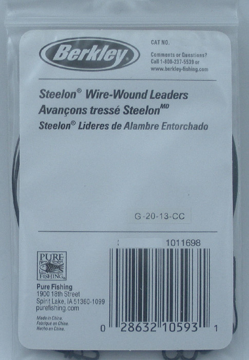 Berkley 3W1220BL 12″ 20 Lb Test Trolling Leader Black 3 Ct