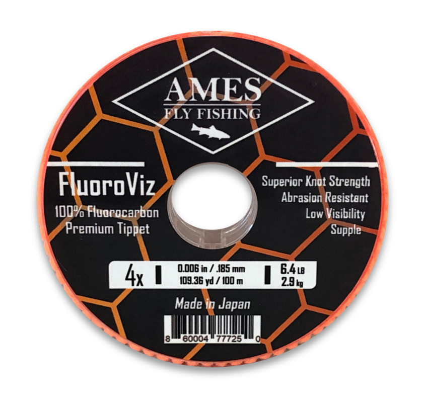 Ames Fly Fishing FluoroViz 4X Premium Fluorocarbon Tippet Japan 109 Yard Spool