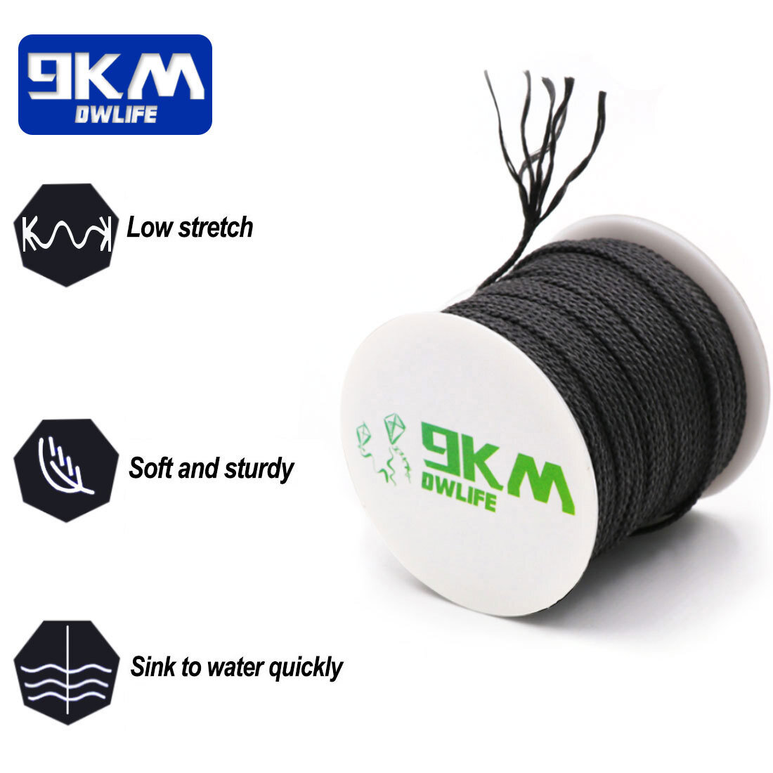 Black Braided Kevlar Line Kite Flying Line Fishing Assist Rope Made with Kevlar